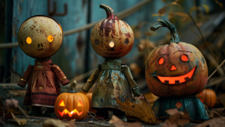 ハロウィンの夜に動き出すブリキ人形