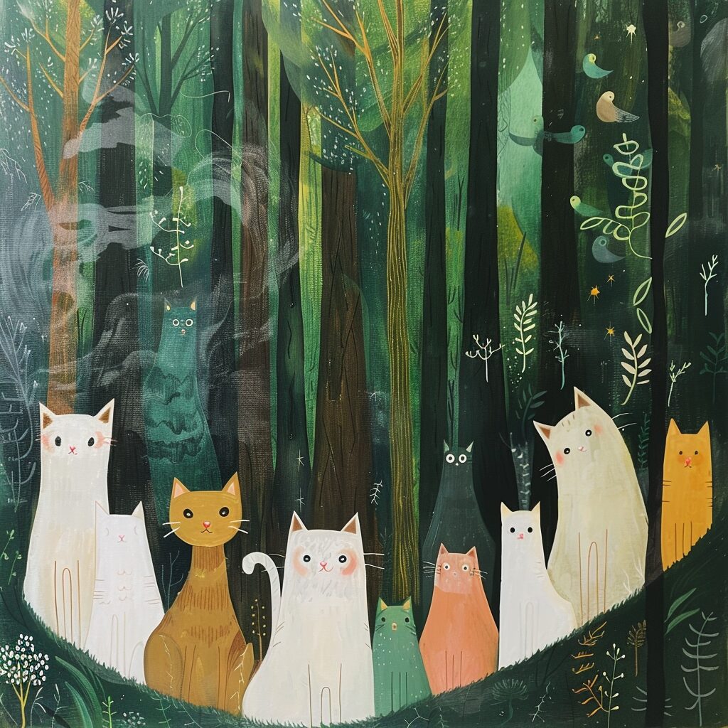 森の中の猫会議｜幻想的で可愛いローファイ×ピアノのチルBGM