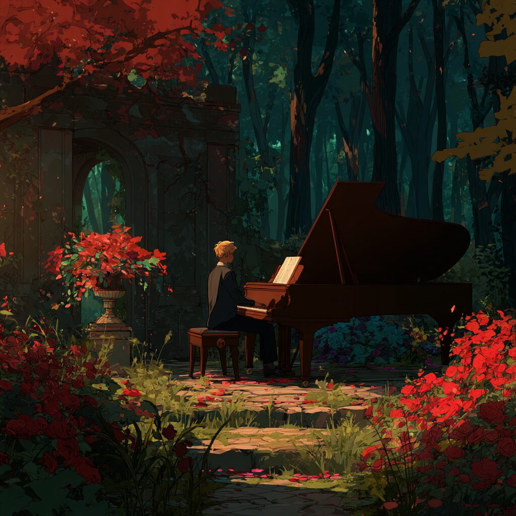 Crimson Gardens｜夕暮れを感じるピアノ×Lo-fiのチルBGM