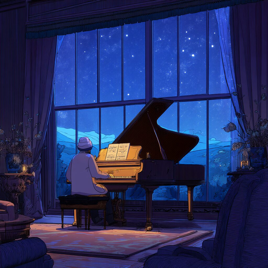 Nocturne Thoughts｜ピアノとLo-fiが彩るチルで静かな夜のBGM
